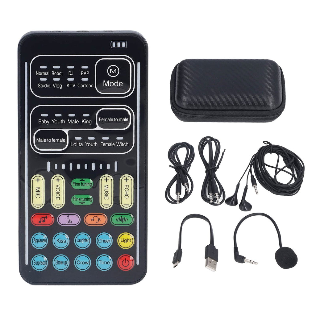 Voice Changer Set Portable Voice Changer Set Recording Mini Live Broadcast Voice Disguiser Handheld Microphone Voice Changer for Game Anchor Recording Computer