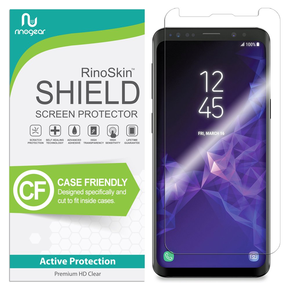 RinoGear Screen Protector for Samsung Galaxy S9 Plus Screen Protector [Flexible Clear Film] Case Friendly Accessories